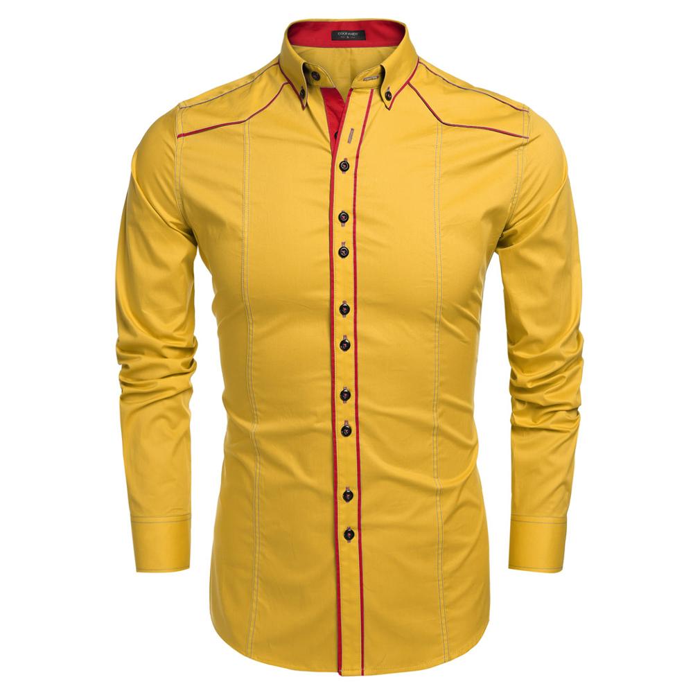 Compra Venta Al Por Mayor COOFANDY 2016 Marca Spring Men Slim Manga Larga  Girar Hacia Abajo Cuello Blusa Camisa Contraste Color Color Botón De  Algodón Down Casual Shirts Barato | Entrega Rápida