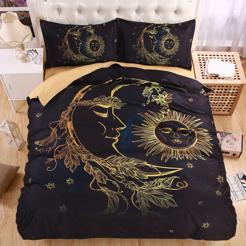 Wholesale Lightweight Boho Sun Moon And Stars 3d Bedding Set Duvet