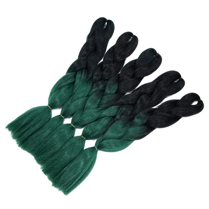Marley Braid Hair Two Tone Purple Grey Blue Black Ombre Kanekalon