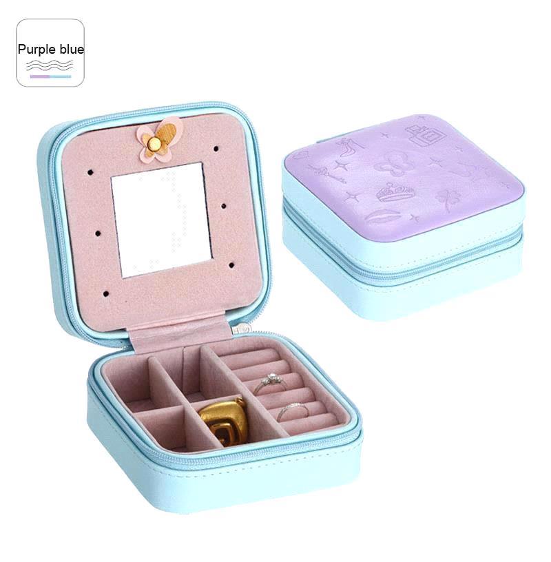 Boîte à bijoux de stockage portable Organisateur Zipper Femme Fashion Affichage De Voyage Case