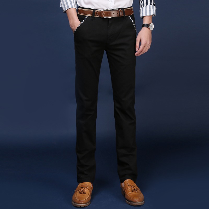 2021 Wholesale Cotton Straight Leg Stretch Mens Dress Pants Casual Pant