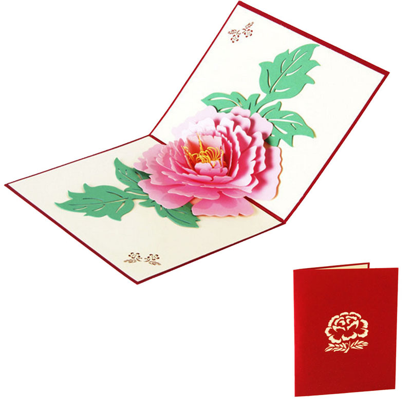 Acheter Pas Cher Artisanat De La 3d Cartes De Voeux Pivoine Anniversaire Valentine Fleur Mere Noel Carte Dinvitation Du 16 87 Fr Dhgate