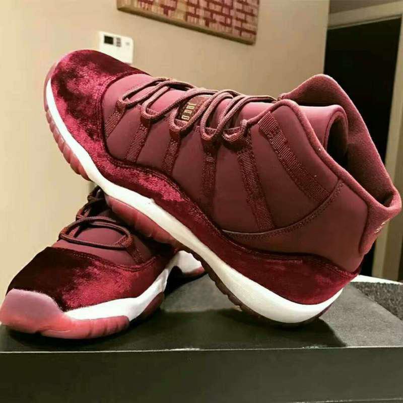 Cheap 11 Night Maroon Velvet Heiress Basketball Shoes Men Women Wine Red 11s  Velvet Heiress Trainers Sneakers High Quality With Box From Shoes4u, $93.65