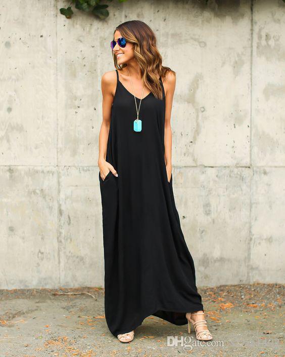 vestido maxi preto