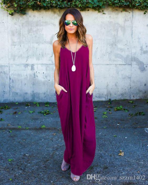 robe maxi rouge vin