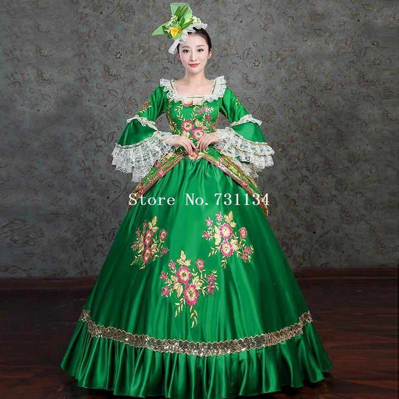 green victorian dress