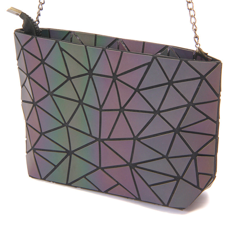 KAISIBO Lattice Geometric Bag PU Leather Briefcase Handbags Luminous ...