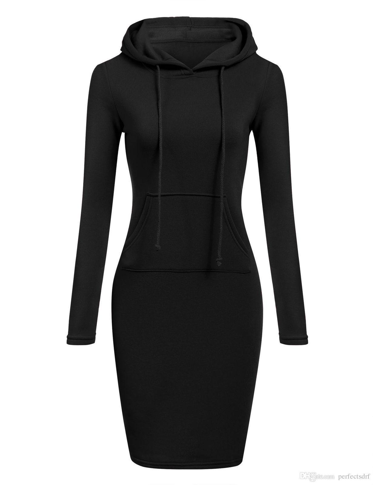 knee length hoodie women's