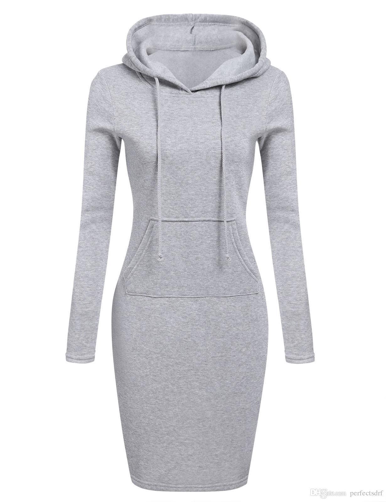 knee length hoodie women's