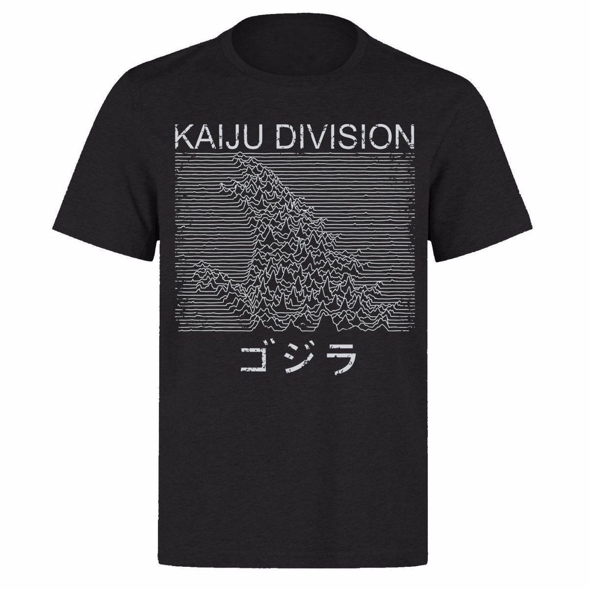 Godzilla T-Shirt Kaiju Joy Division Unknown Pleasures Parody Mens Funny Dinosaur