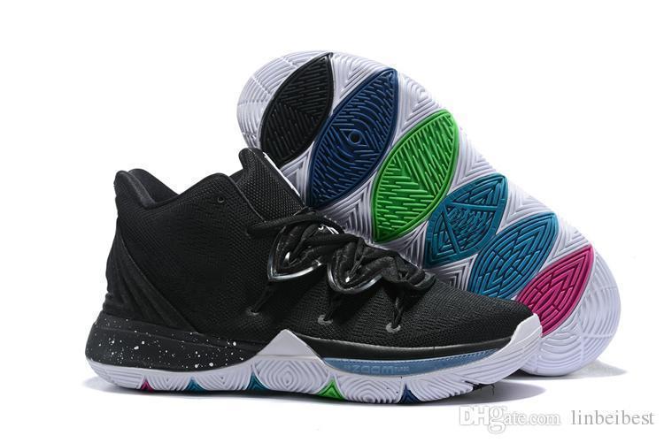 Los nuevos Mens V Kyrie Irving 5S los zapatos de baloncesto Magic Negro faraón egipcio camuflaje entrenamiento de 5 Sport zapatillas de deporte de alta del tobillo de EE.UU. 7-12