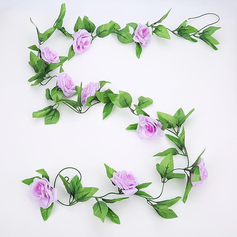 2.2m Artificial Flower Vine Fake Silk Rose Ivy Flower For Wedding