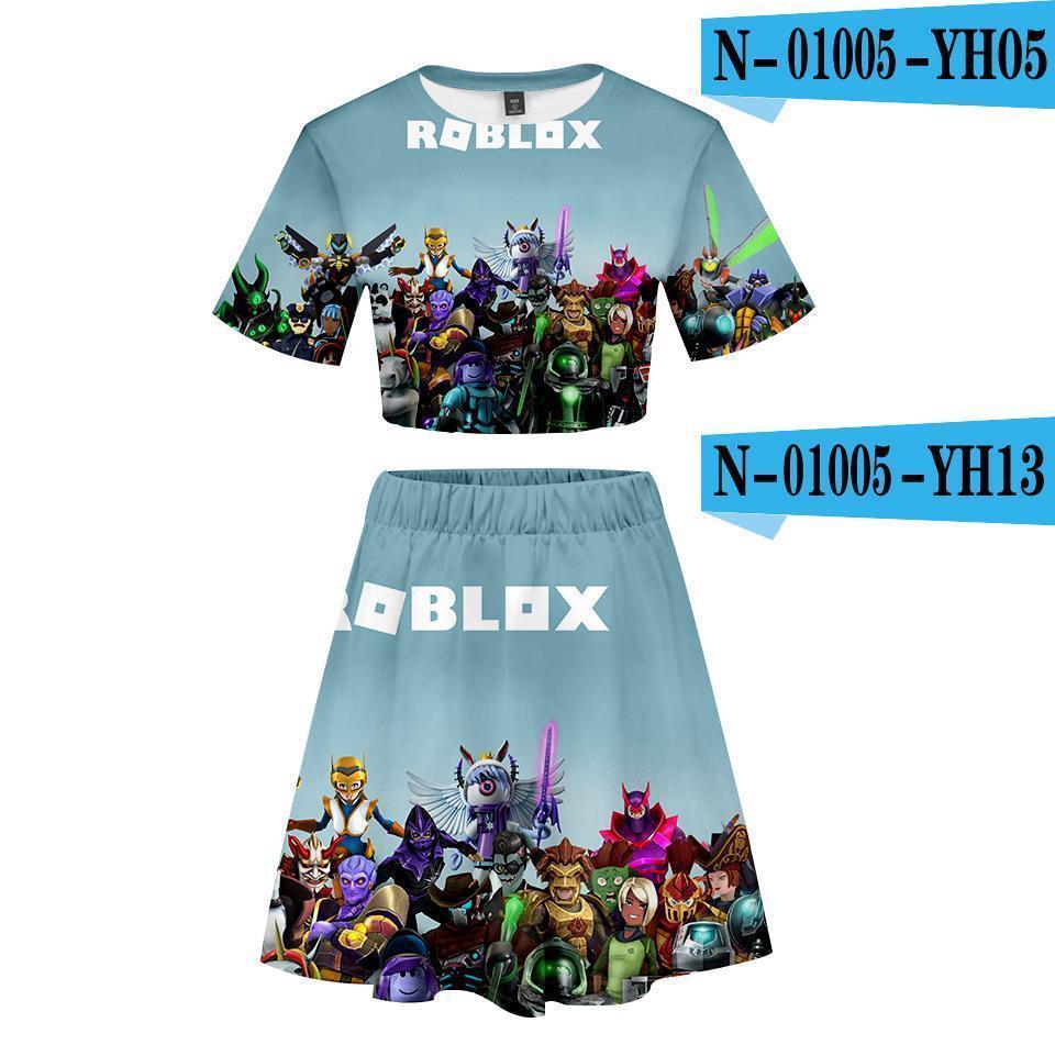 2020 Roblox 2019 New 3d Short Skirt Suit Short Sleeve T Shirt And