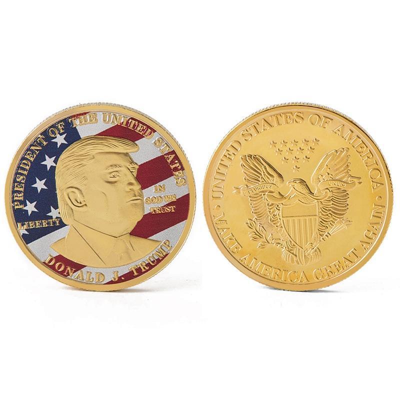Coin trump donald collectible gold 2021 Donald Trump Commemorative Coin Trump President Zinc Alloy Eagle Collectible Gift Coin