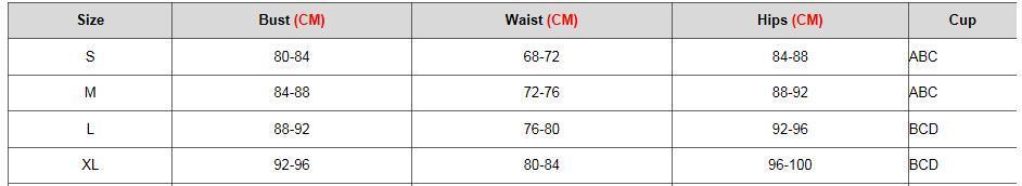 Express Bathing Suit Size Chart