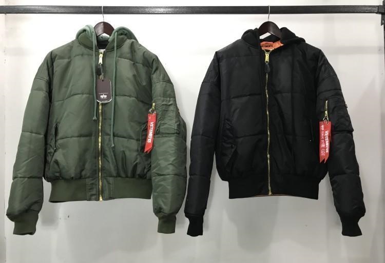 17fw Vetements X Alpha Industries Ma1 Bomber Thick Jackets Two Sided Outerwear Oversized With A Detachable Couple Casual Jackets Hfxyjk From Fendii003 280 28 Dhgate Com