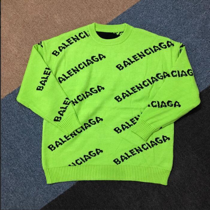 Compra 2019 Moda De Nueva Jersey Verde Fluorescente Carta Jersey De Nueva Hombres  Suéter De Manga Larga Tendencia Barato | Entrega Rápida Y Calidad |  Es.Dhgate