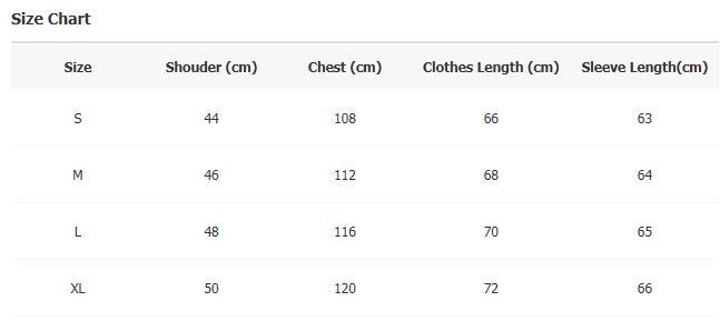 raf simons size chart