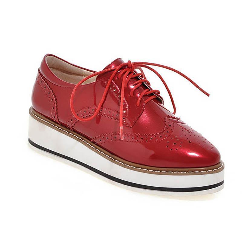 red patent leather oxfords womens