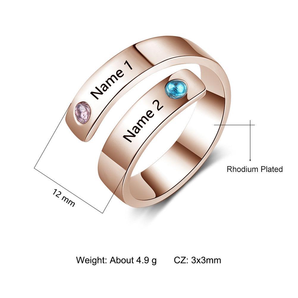 Personalized Custom Name Rings For Women Engagement Couples