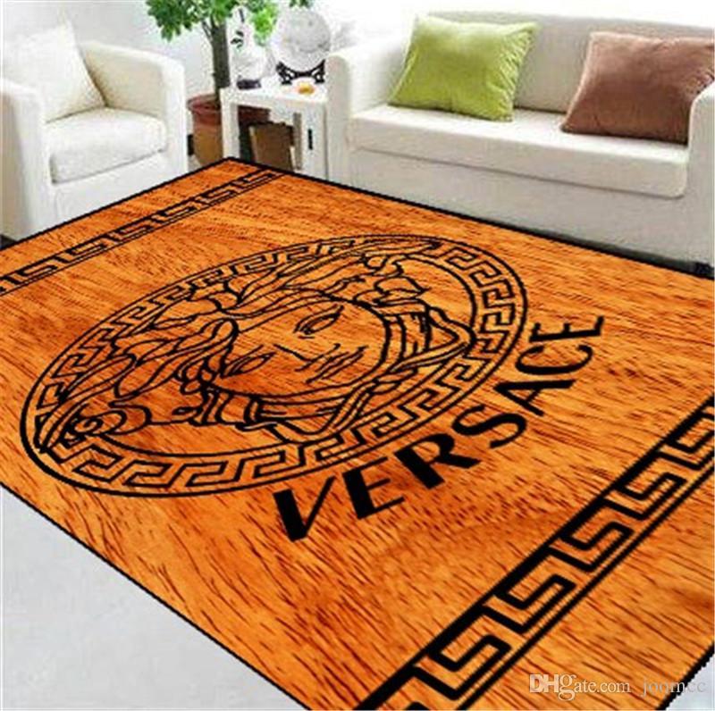 Letter Ff Non Slip Carpets Full Print Stripe Floor Cover 4 Season