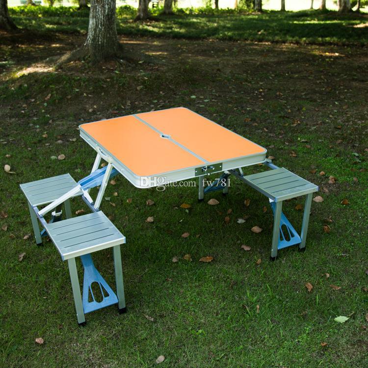 Outdoor Aluminum Split Folding Tables And Chairs Portable Barbecue Picnic Tables Chairs Outdoor Furniture Hiking And Camping Backpacking Chair Teak Furniture From Aaa 07 145 37 Dhgate Com