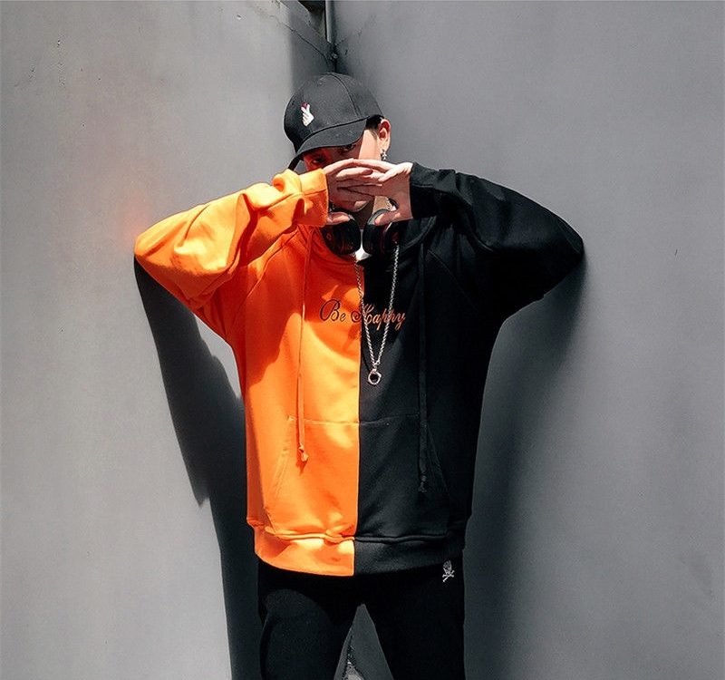marshmello hoodie orange black