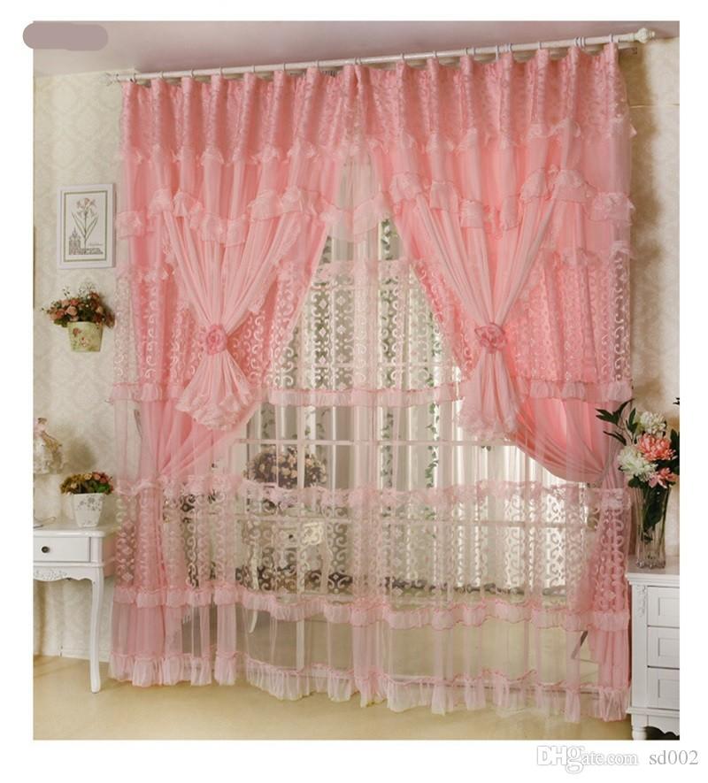 2019 Fashion Hand Made Lace Curtain Solid Color Polyester Fiber
