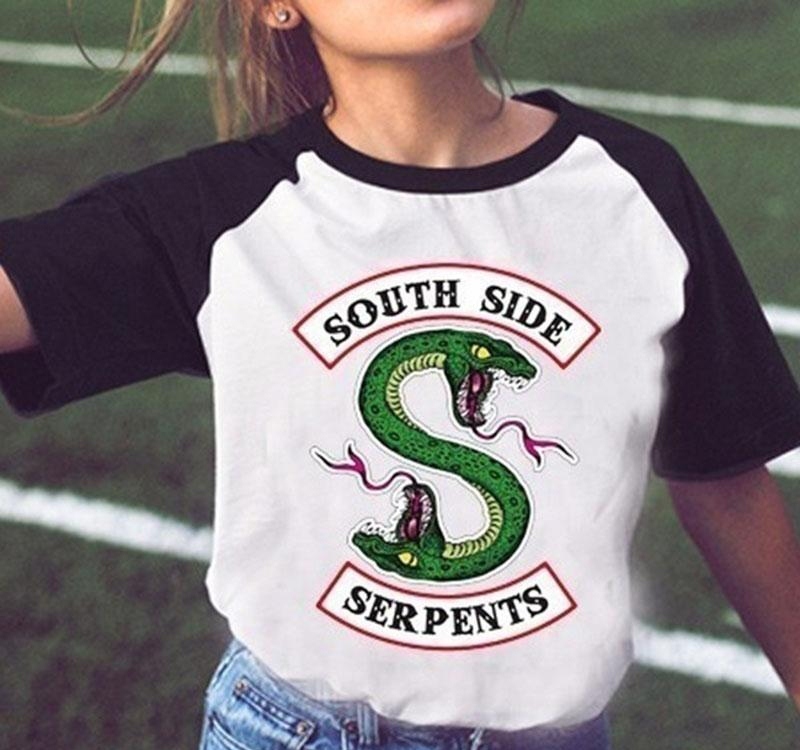 EMILYLE Niñas Chicas Riverdale Serpiente South Side Camiseta Tshirt Conjunto De Top Y Pantalones Cortas 