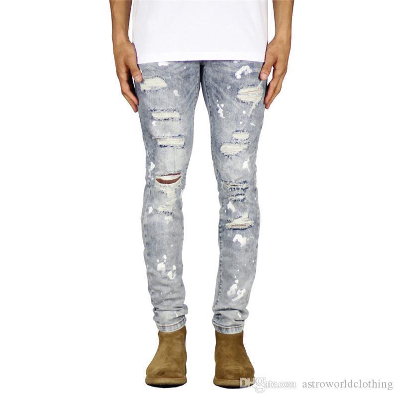 Compra Estilos Largo Azul Lápiz De Los Pantalones De Hiphop High Street  Pantalones Casuales Para Hombre Del Diseñador La Mitad De La Cremallera De  Los Pantalones Vaqueros De Moda Barato | Entrega