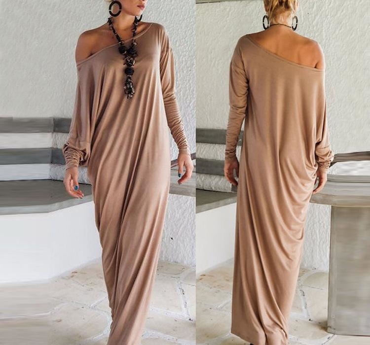 one shoulder kaftan dress