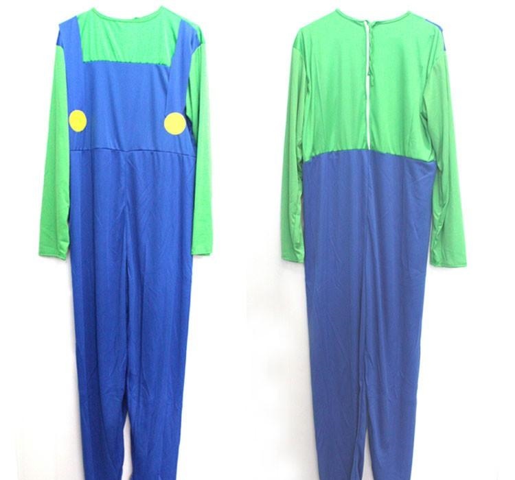 Super Mario Adult Kids Costume Luigi Bros Plumber Brother Men Boy Fancy Jumpsuit