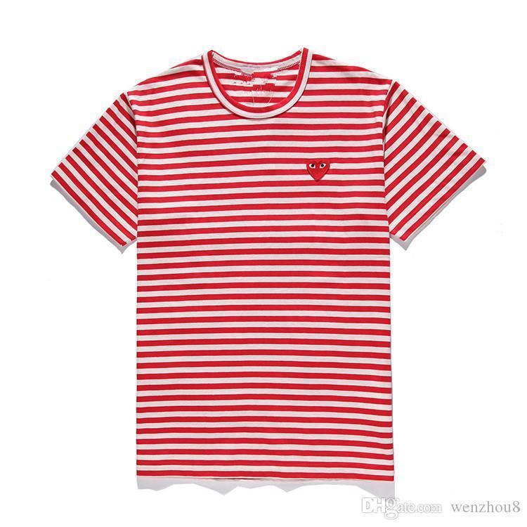 red striped comme des garcons