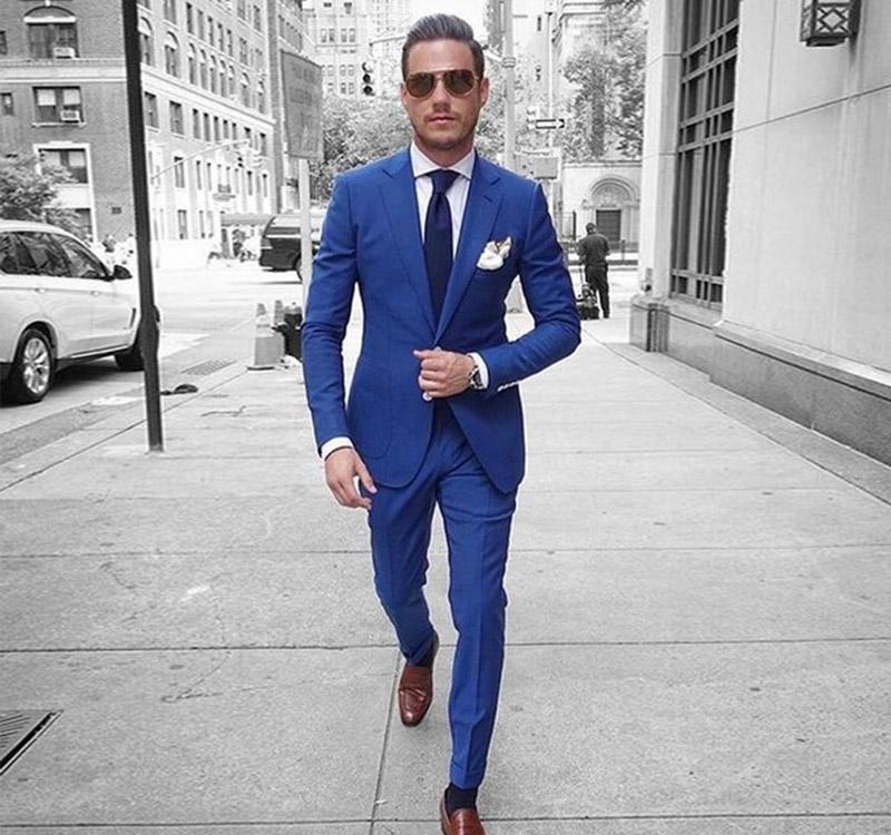 Compra Trajes De Hombre Trajes De Boda Azul Marino Por Encargo Mejor Hombre  Blazer Slim Fit Novio Novio Ropa De Sport De Fiesta Del Traje Esmoquin  Pantalones Chaqueta Barato | Entrega Rápida