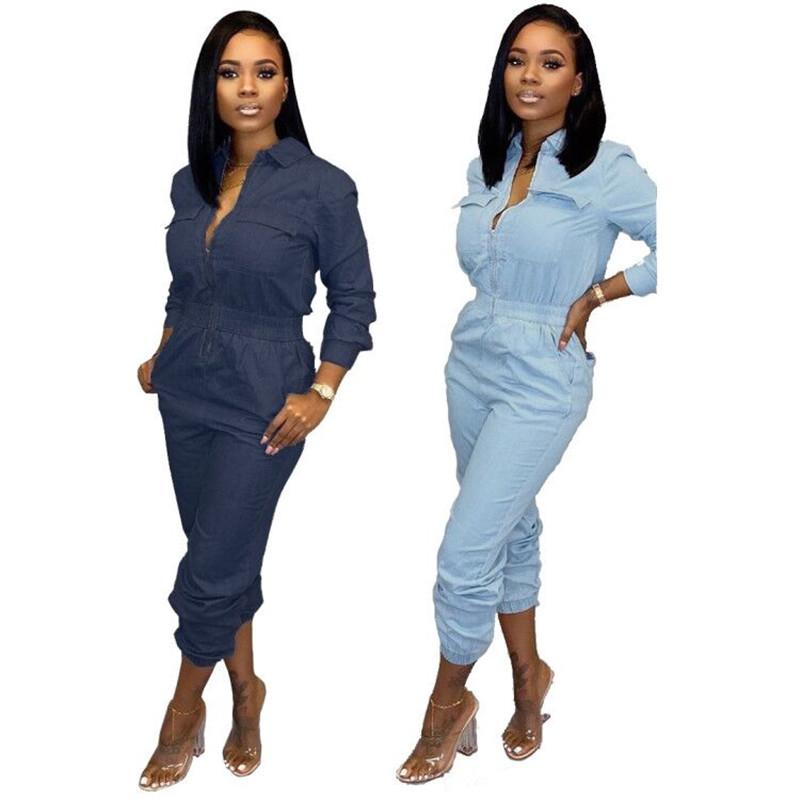 jean jumpsuit long sleeve
