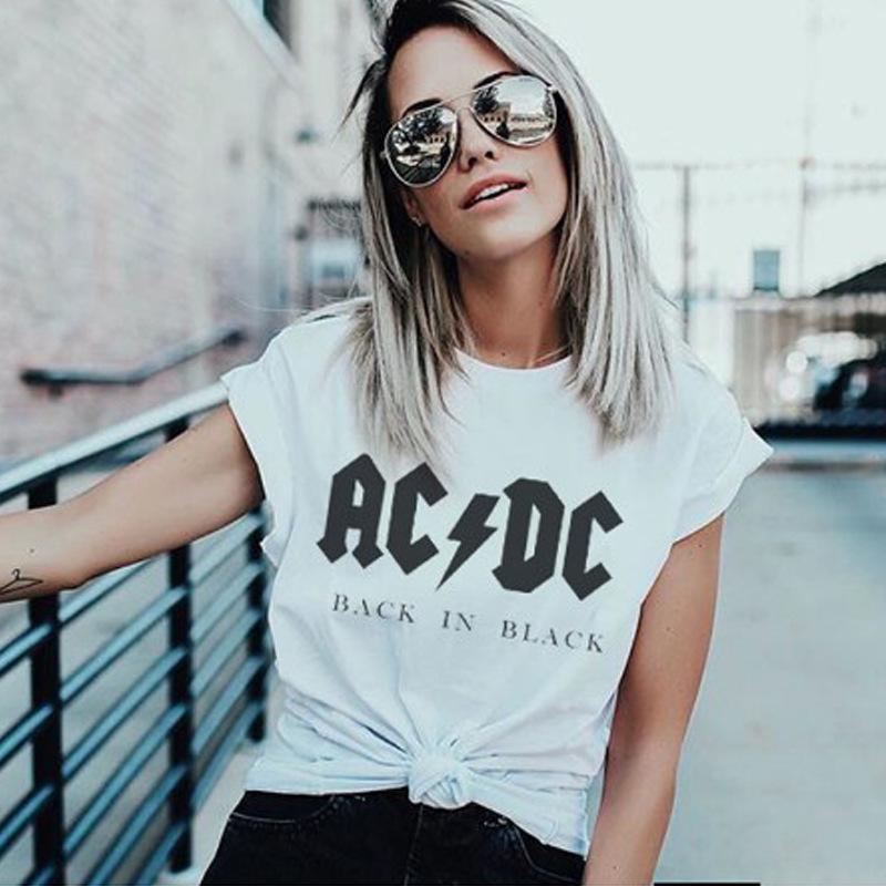 stoom schot Dankzegging 2020 Vintage Tops Streetwear AC DC T-shirts Vrouwen / Mannen Rock Band  T-shirt Plus Size