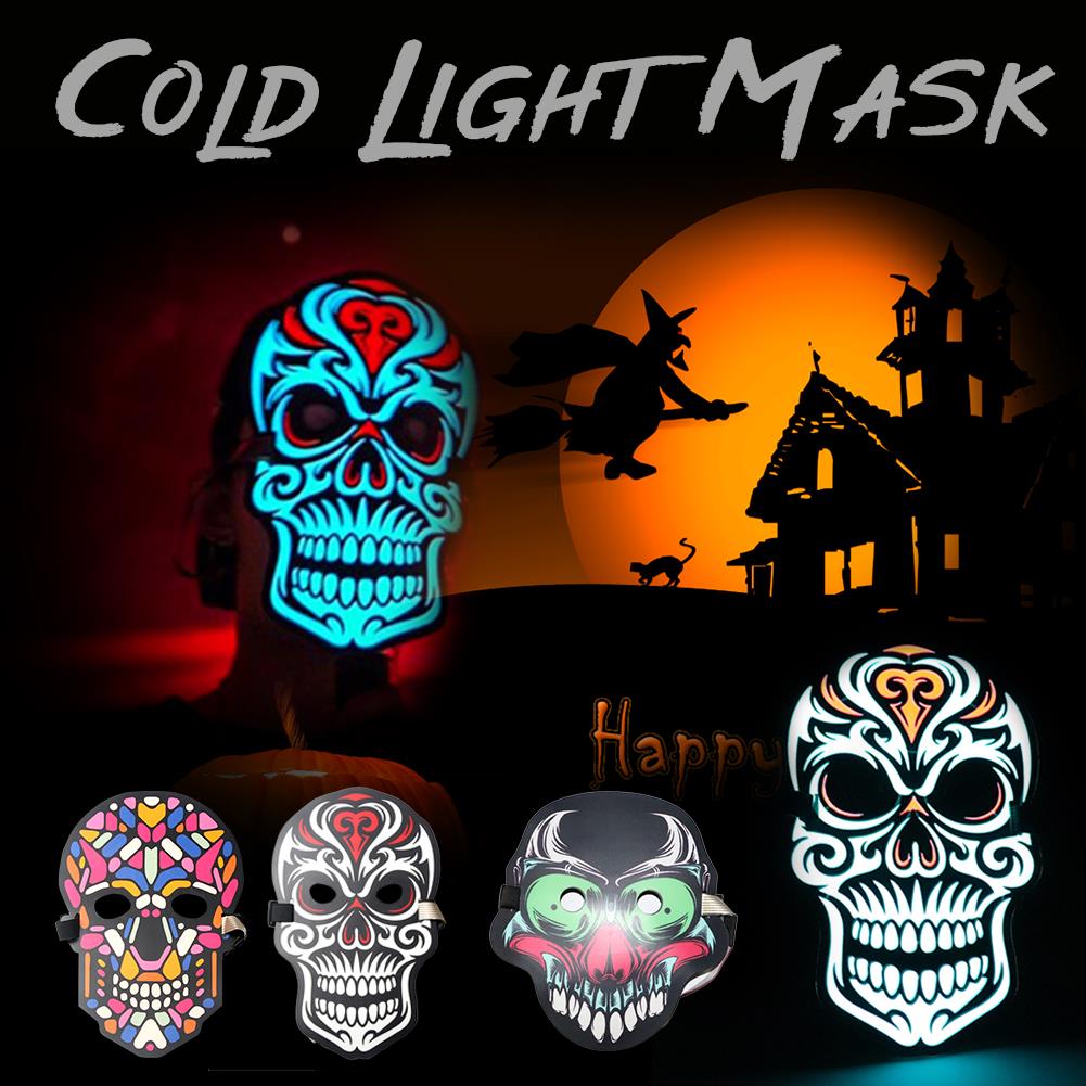 Halloween Mask Led Light Up Party Masks Festival Cosplay Costume Supplies Sugar Skull Mascara Animal Maska Joke Carnival Horror Half Face Mask Masquerade Half Mask Masquerade From Qiansuning6 29 99 Dhgate Com