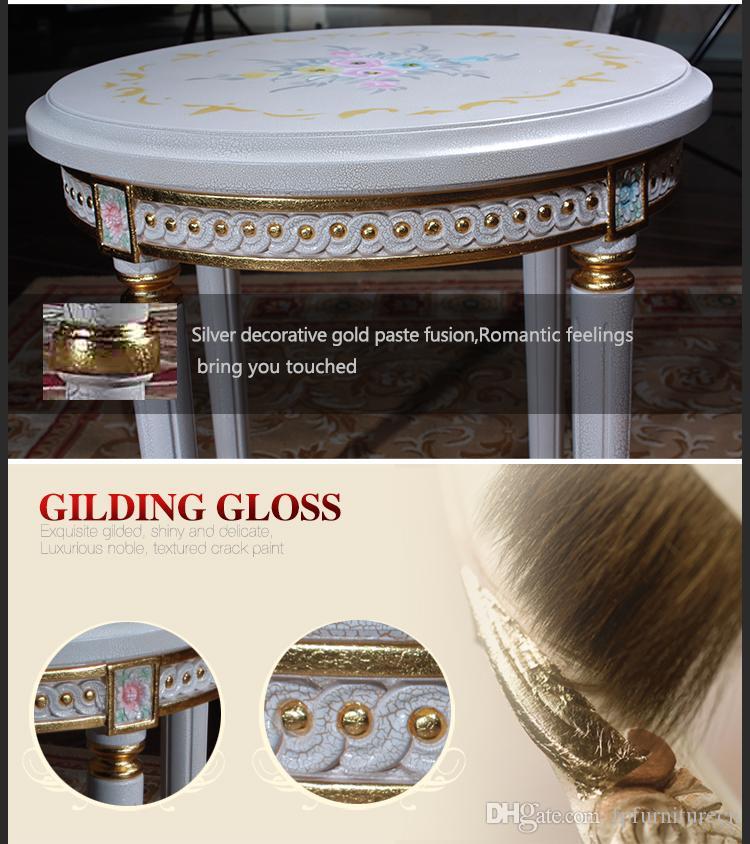Compre Muebles De Gama Alta Clasico Salon Francesa Mesa De Cafe Clasico Con Pan De Oro Dorado Mesa De Centro Redonda Italiano A 769 75 Del Qiansuning6 Dhgate Com