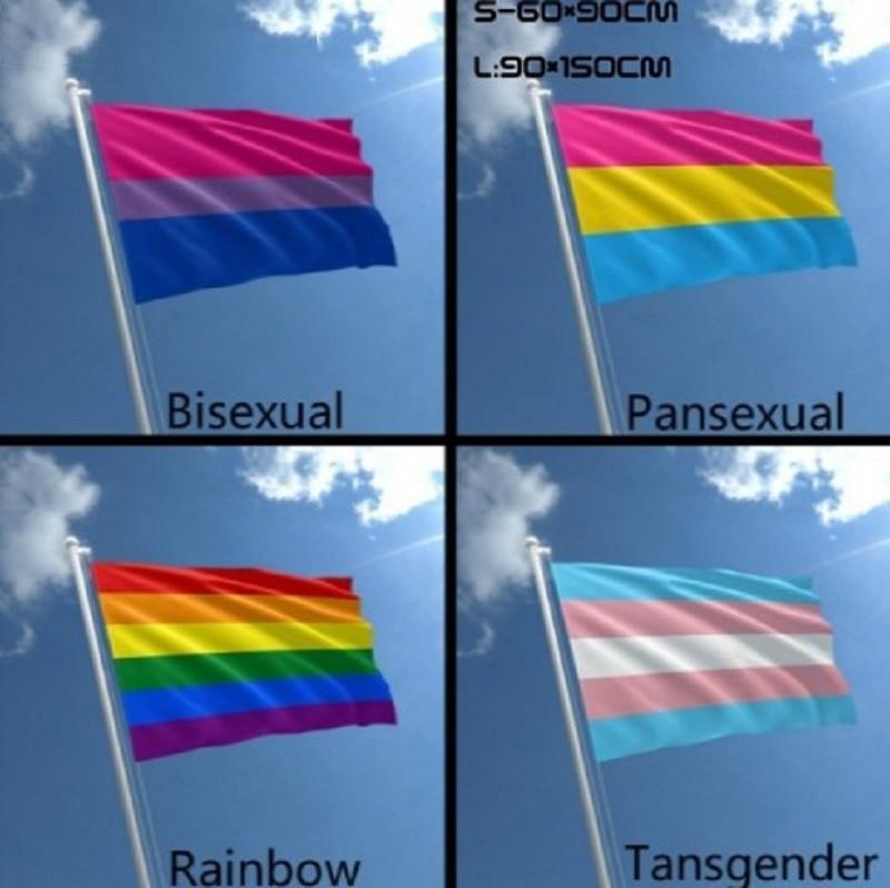 Transessuali Bandiera Arcobaleno Bandiera Gender hissflagge Banner Poliestere Nuovo 