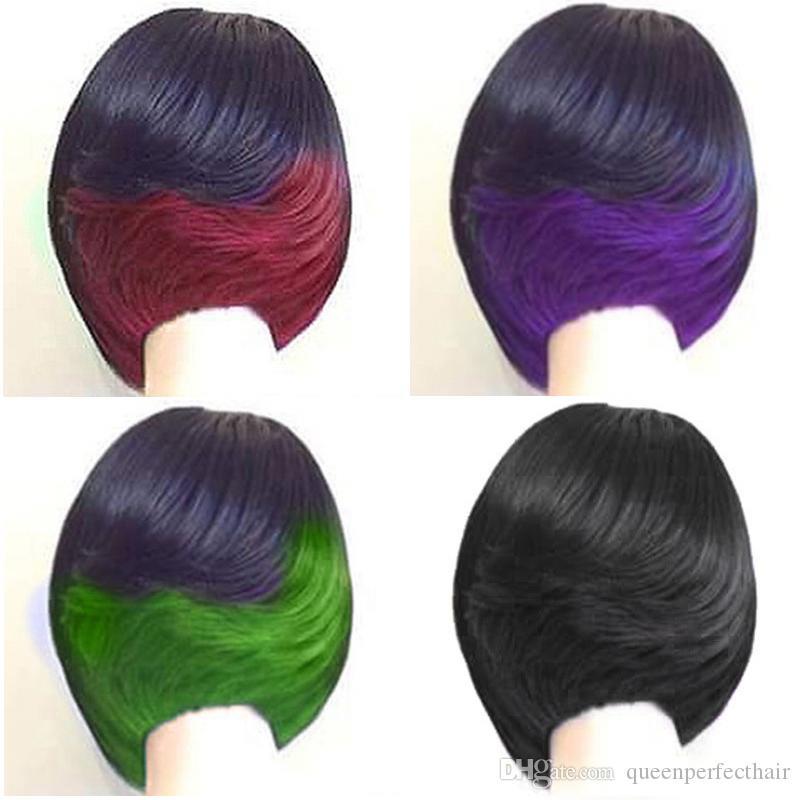 Kupit Optom Moda Korotkie Bob Strizhki Smeshat Cvet Dvuhcvetnyj Ombre Chernyj Zelenyj Krasnyj Fioletovyj 10 Vyushiesya Volosy Pariki Termostojkie Sinteticheskie Pariki Naturalnyj Haj Otqiansuning2 V Kategorii Sinteticheskie Pariki 3 654 Rub Na
