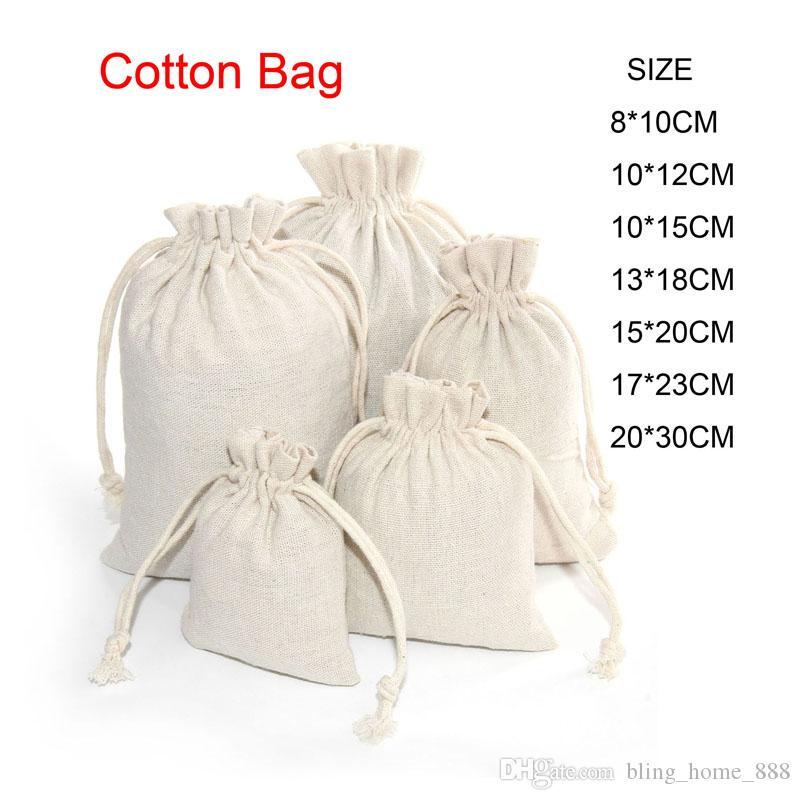 small muslin drawstring bolsas
