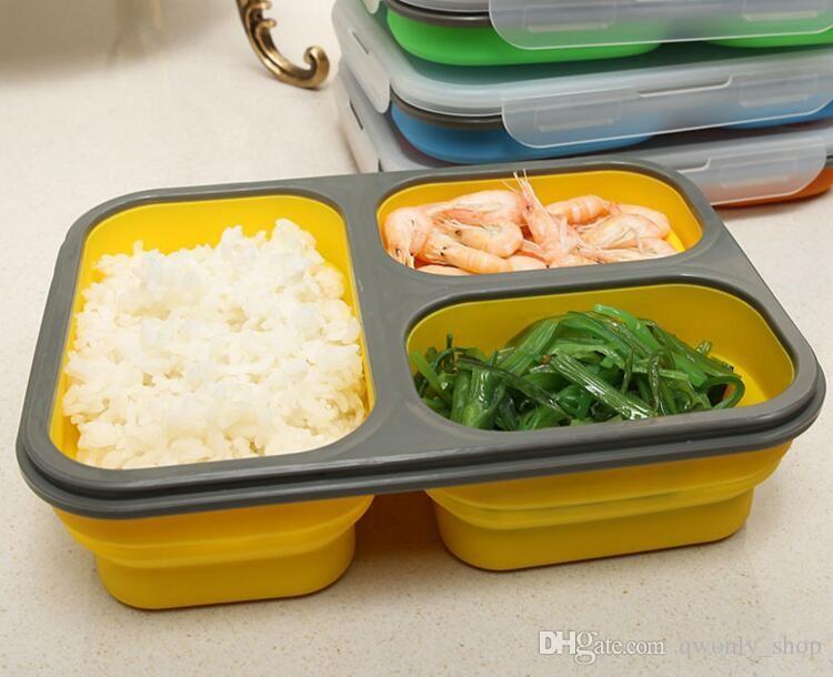 Compre Nuevo 1100 Ml De Silicona Plegable Portátil Almuerzo Bowl Bento Cajas Plegables De Almacenamiento De Alimentos De Contenedores Lunchbox Ecológico A 25,54 € Del Egm318318 | DHgate.Com