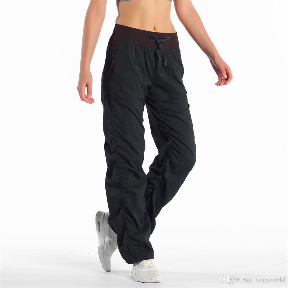 Lu Yoga Dance Studio Pant Yoga StudioPants Ladies cutaild Dry Drawstring Runing Sports Oumbeer