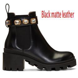 Black + matte leather