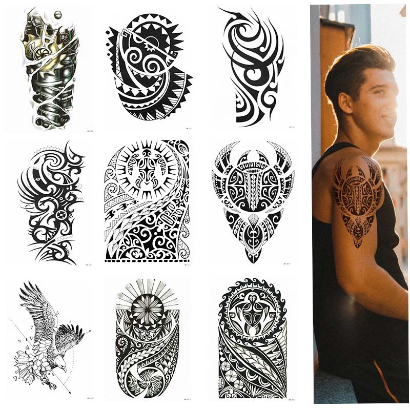 TRIBAL TEMPORARY TATTOO SLEEVE ARM SAMOAN MAORI MENS WOMENS WATERPROOF TRIBAL TEMPORARY TATTOO SLEEVE ARM SAMOAN MAORI MENS WOMENS WATERPROOF