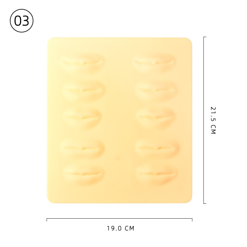 (Amarelo) pele de prática de lábio de silicone