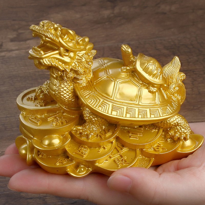Купить Смола Золото Feng Shui Dragon Черепаха Фигурка ...