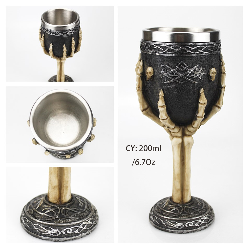 Dragon King Resin Goblet 200ml Stainless Steel Gothic Cocktail Retro Wine Glass Dragon King Resin Goblet 200ml Stainless Steel Gothic Cocktail Retro Wine Glass