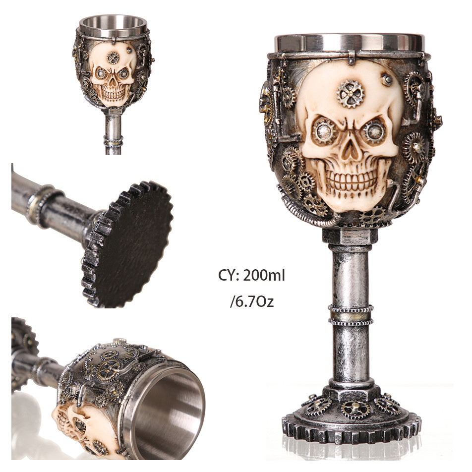 Dragon King Resin Goblet 200ml Stainless Steel Gothic Cocktail Retro Wine Glass Dragon King Resin Goblet 200ml Stainless Steel Gothic Cocktail Retro Wine Glass