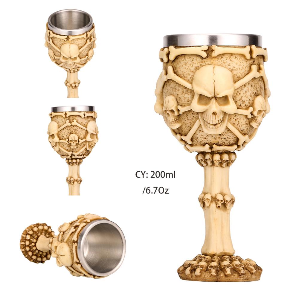 Dragon King Resin Goblet 200ml Stainless Steel Gothic Cocktail Retro Wine Glass 